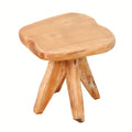 Courtyard Footstool, Handcrafted Live Edge Wood Stool | One-of-a-Kind Natural Tree Slab for Use As Plant Stand, Patio, Garden & Cozy Reading Nook