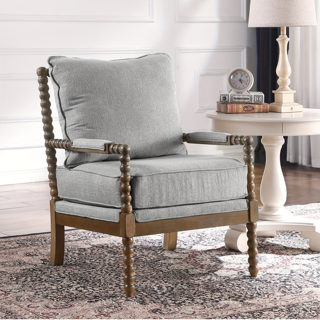 Morden Fort Beige Reading Chair | Linen | Mid Century Modern, Accent | Bedroom, Living Room | Upholstered, Comfy, Armchair, Accent Chair