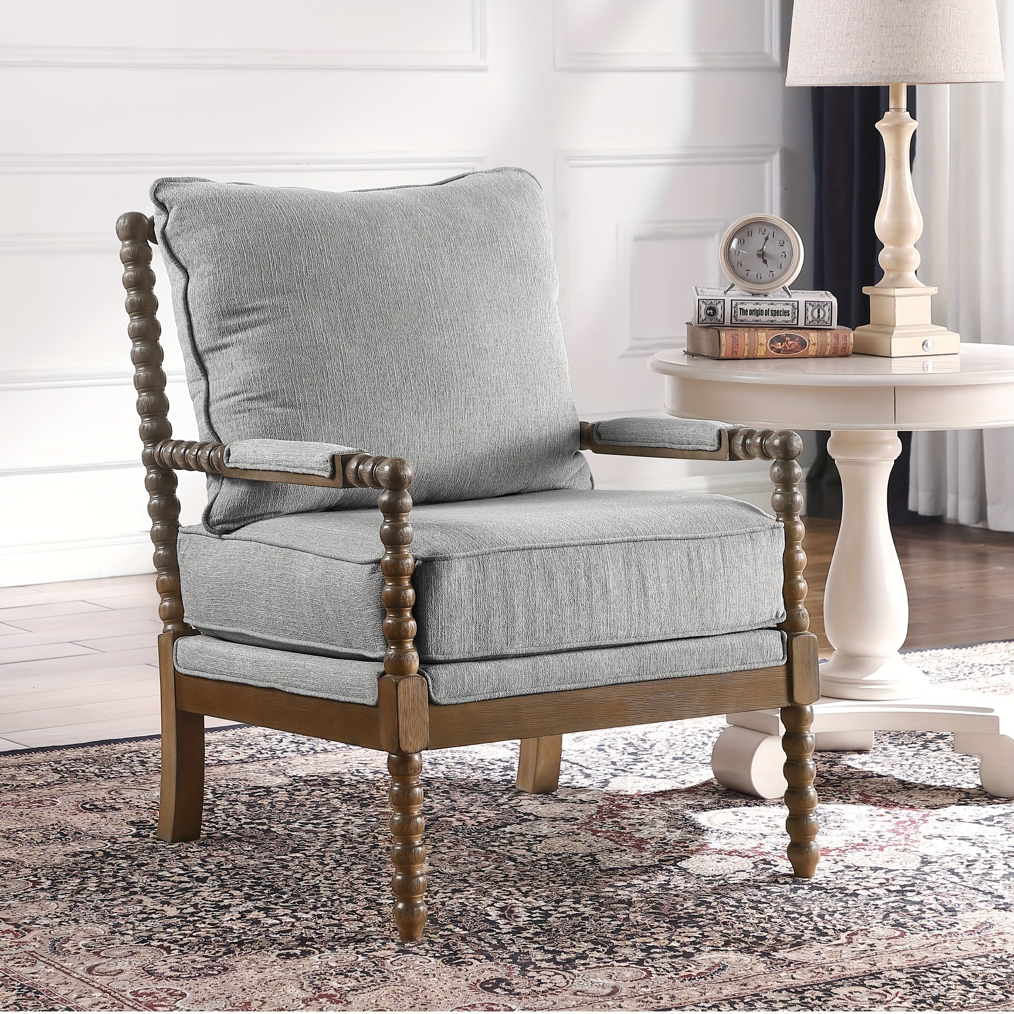 Morden Fort Beige Reading Chair | Linen | Mid Century Modern, Accent | Bedroom, Living Room | Upholstered, Comfy, Armchair, Accent Chair