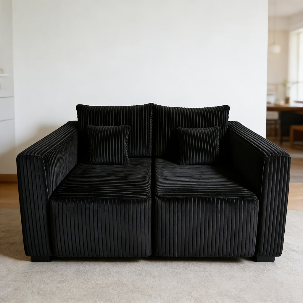 Modular Sectional Sofa, New Cloud Sectional Couch with Deep Seat, No Assembly Required, Stripe Corduroy Fabric And Memory Foam Sectional Couches, Modern Modular Sofa Couch with Chaise, Convertible Upholstered Boneless Couches for Living Room Bedroom