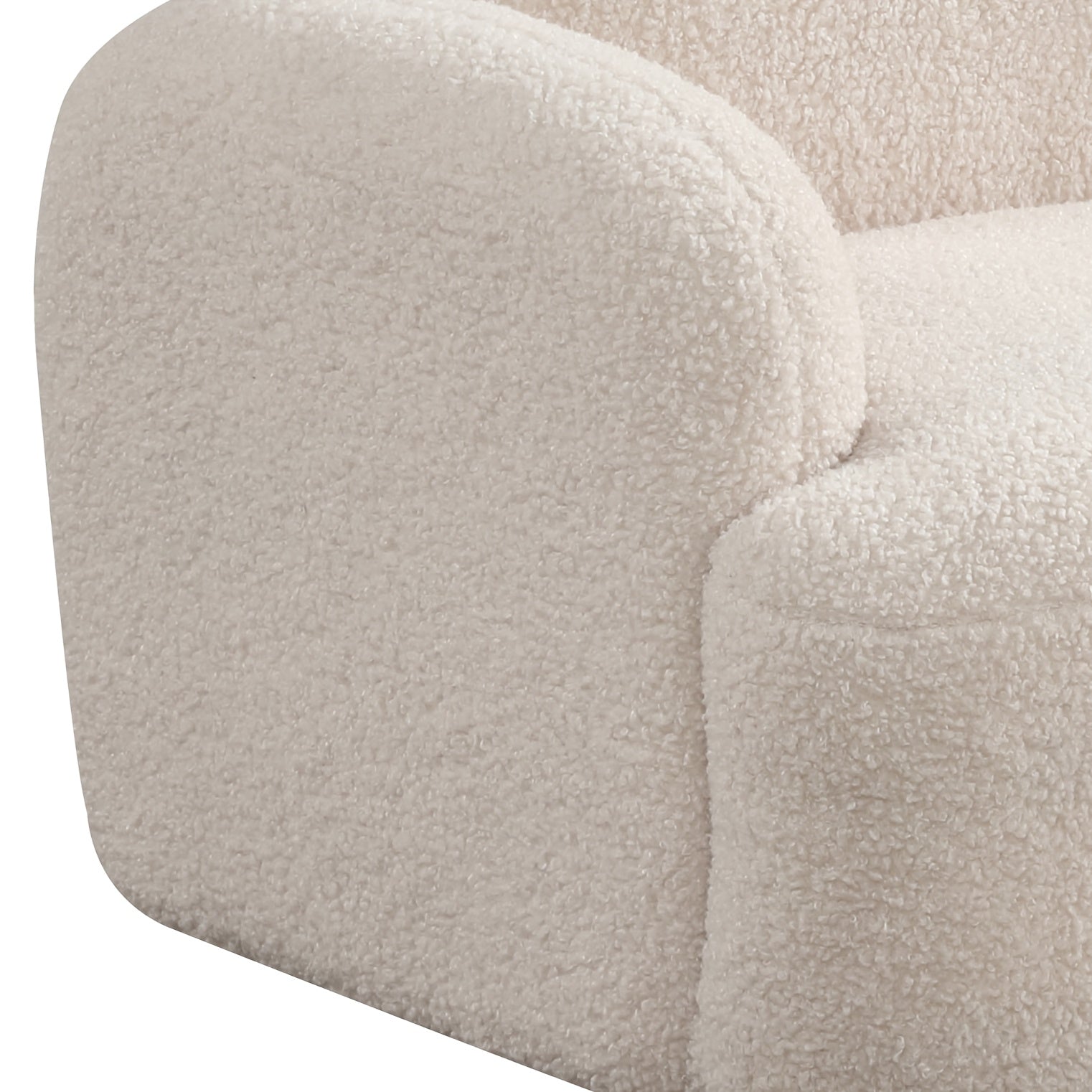Raelynn Micro Accent Armchair, 25.5 Inch Wide Beige Sherpa Bear Shaped Lounge Chair, Mini Upholstered Armchair with Soft Boucle Fabric, Foam Cushion And Pocket Coil Support, Compact Cozy Chair for Small Spaces