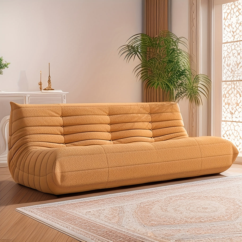 Minimalist Sofa Couch for The Living Room, Featuring a Triple Seat Design with Teddy Fleece, Suitable for Tatami Floors And Perfect As a Reading Chair in The Bedroom