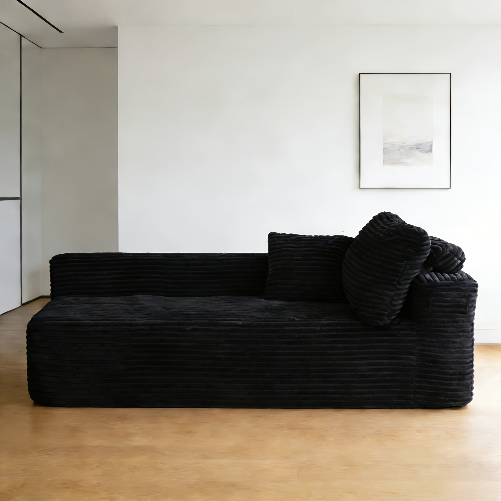 Modular Sectional Sofa, New Cloud Sectional Couch with Deep Seat, No Assembly Required, Stripe Corduroy Fabric And Memory Foam Sectional Couches, Modern Modular Sofa Couch with Chaise, Convertible Upholstered Boneless Couches for Living Room Bedroom