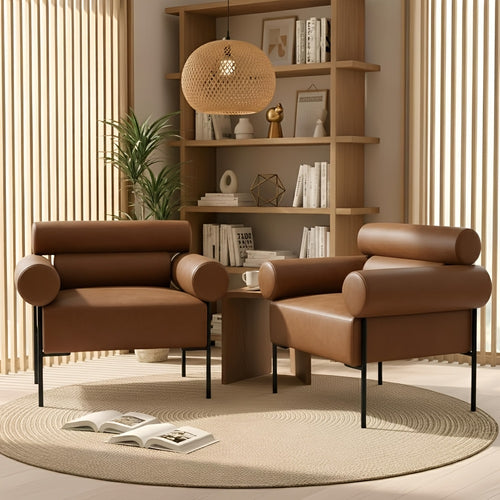 1pc Oversized Accent Chair with Metal Legs, Comfy Side Chair with Padded Back, Modern Upholstered Chair with 8.5\