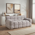 Compressed Modern Deep Seat Sofa Loveseat | Mid-century Modern Style, Green Color, Foam Material, Suitable for Living Room, Bedroom, Office - HONEYOU