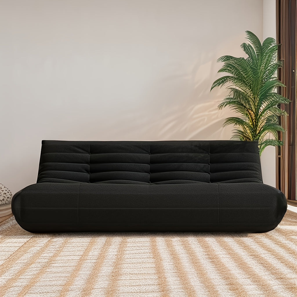 Minimalist Sofa Couch for The Living Room, Featuring a Triple Seat Design with Teddy Fleece, Suitable for Tatami Floors And Perfect As a Reading Chair in The Bedroom