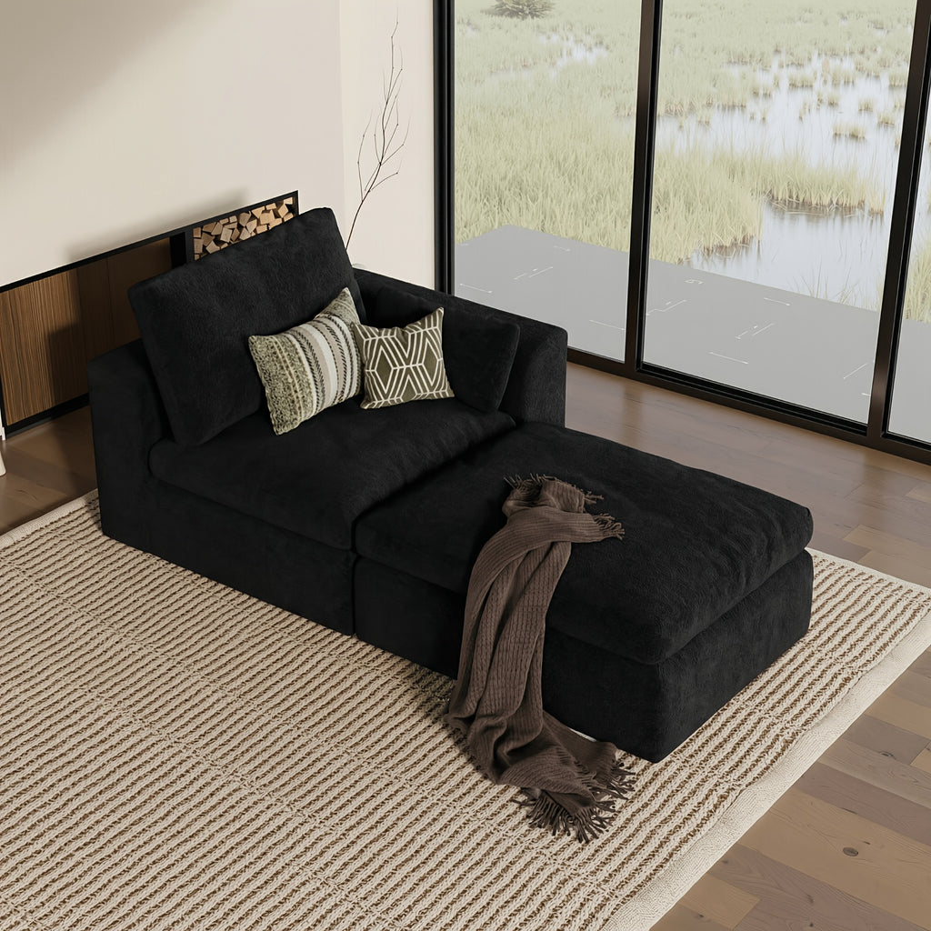 Modular Cloud Sofa Set Suitable for Living Room, Modern Sectional Couch with Foam Cushions & Corduroy Upholstery, Ergonomic Deep Seating Comfort, Sturdy Construction, Easy Assembly, Suitable for Apartment, Contemporary Home Furniture