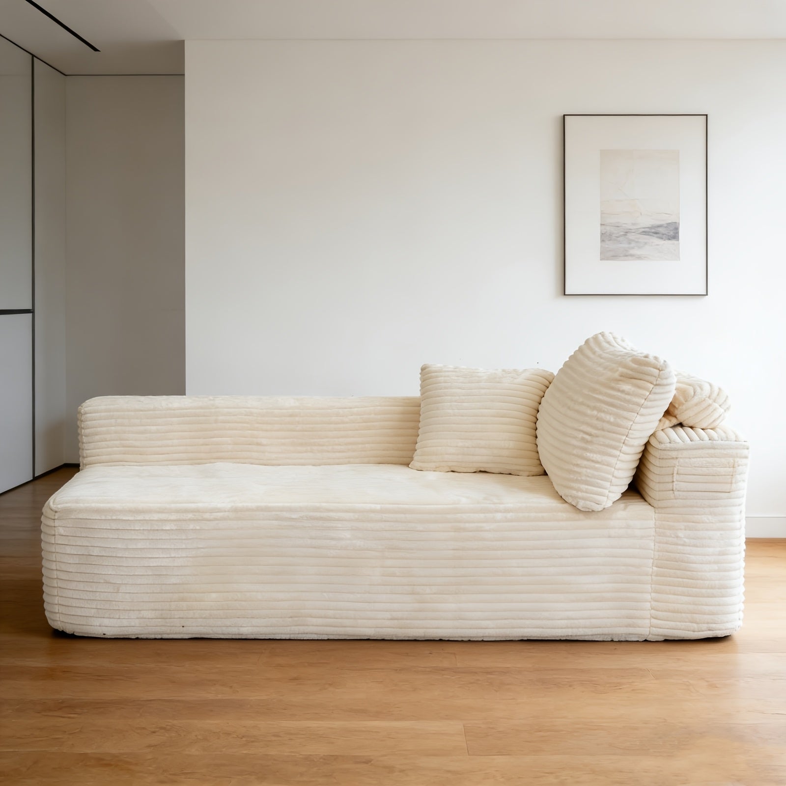 Modular Sectional Sofa, New Cloud Sectional Couch with Deep Seat, No Assembly Required, Stripe Corduroy Fabric And Memory Foam Sectional Couches, Modern Modular Sofa Couch with Chaise, Convertible Upholstered Boneless Couches for Living Room Bedroom