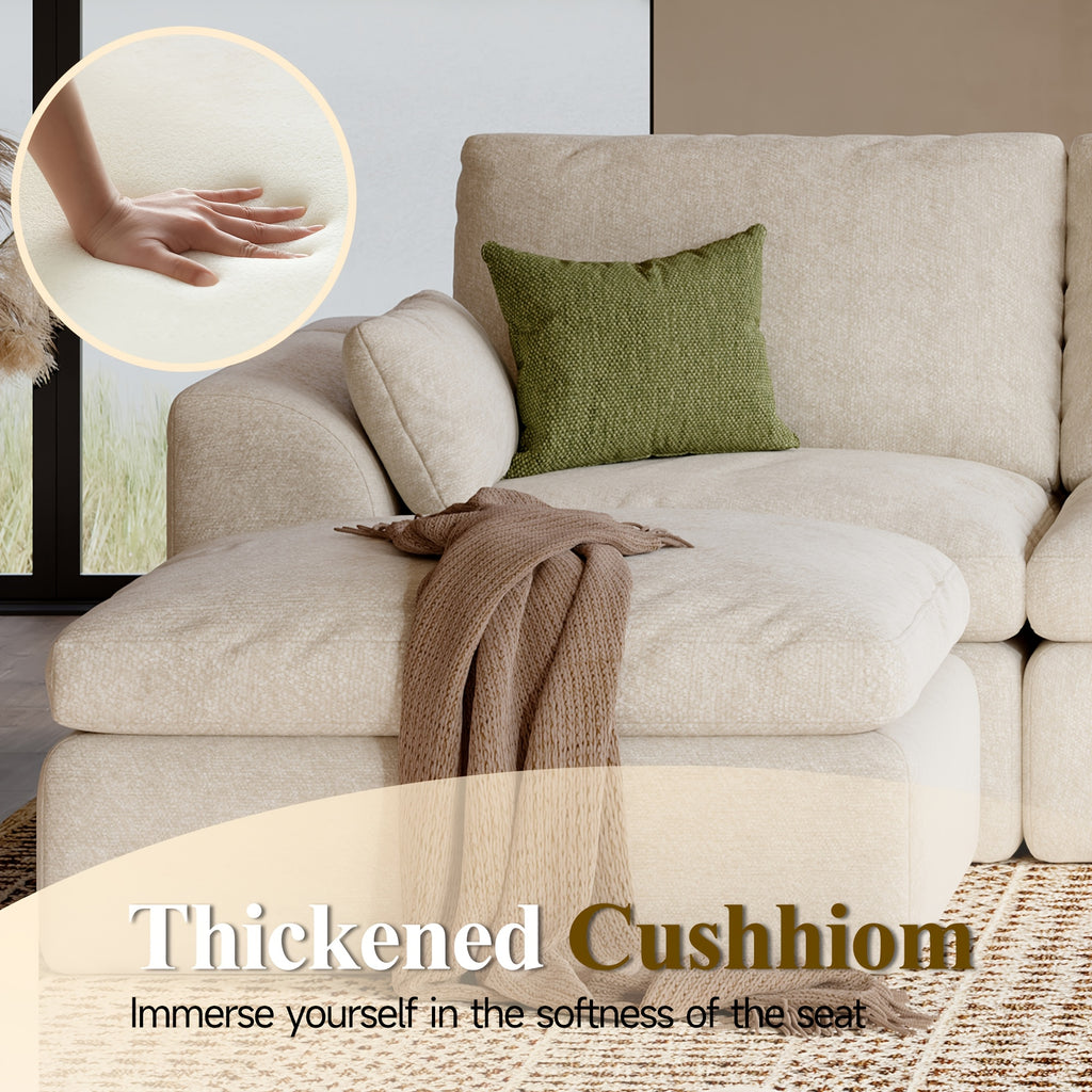 Modular Cloud Sofa Set Suitable for Living Room, Modern Sectional Couch with Foam Cushions & Corduroy Upholstery, Ergonomic Deep Seating Comfort, Sturdy Construction, Easy Assembly, Suitable for Apartment, Contemporary Home Furniture